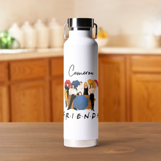 FRIENDS™キャラクターのシルエット｜あなたの名前を追加 ウォーターボトル