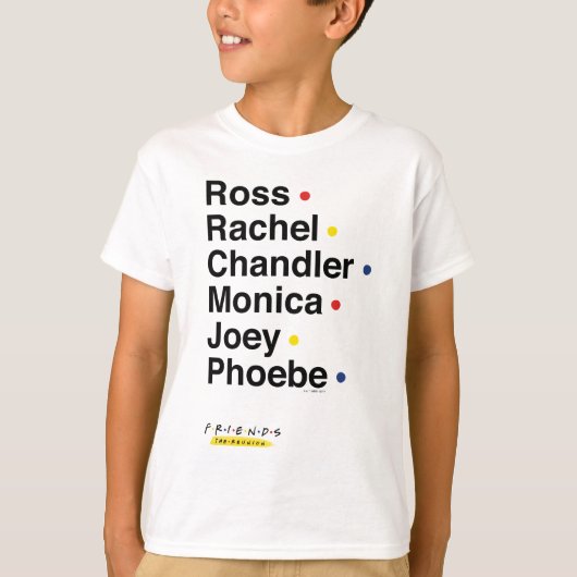 FRIENDS™ | キャラクターの名前 2 Tシャツ (正面)