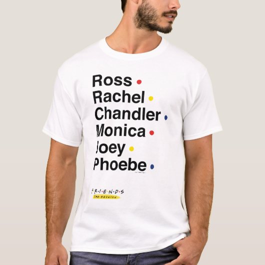 FRIENDS™ | キャラクターの名前 2 Tシャツ (正面)