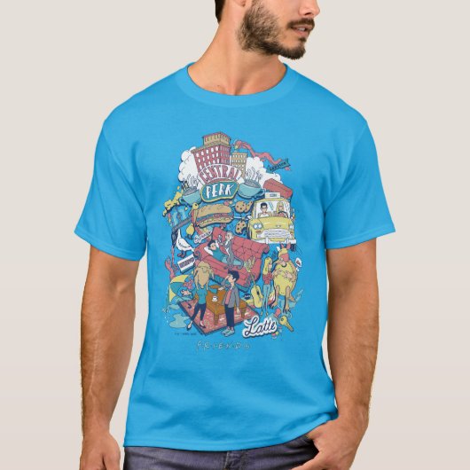 FRIENDS™ | キャラクターコラージュ Tシャツ (正面)