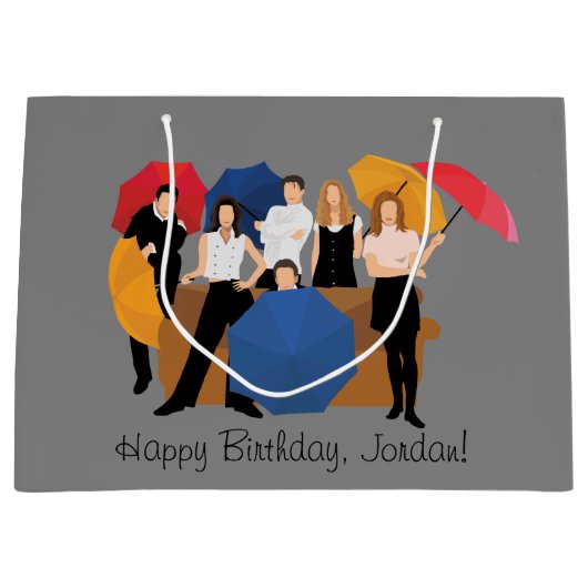 FRIENDS™キャラクターシルエット ラージペーパーバッグ (正面)