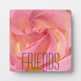 FRIENDS ギフト ピンクローズフラワープラーク フォトプラーク