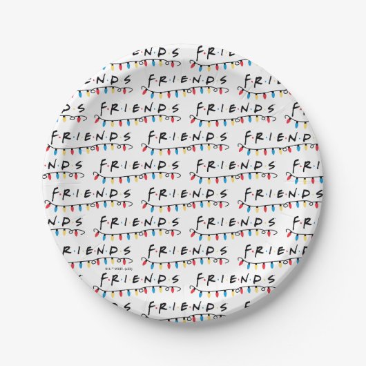 FRIENDS™ | クリスマス ライト ロゴ ペーパープレート (正面)