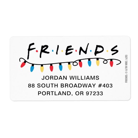 FRIENDS™ | クリスマス ライト ロゴ ラベル (正面)