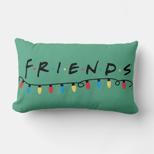 FRIENDS™ | クリスマス ライト ロゴ ランバークッション (正面)