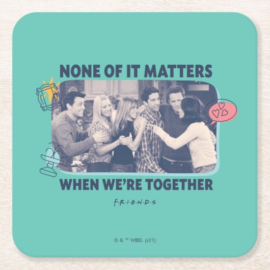 FRIENDS™ | グループハグ スクエアペーパーコースター (正面)