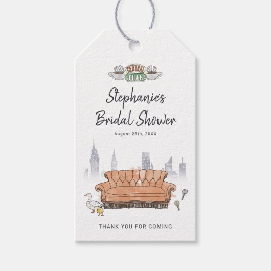 FRIENDS™ | セントラルパーク ウォーターカラー ブライダルシャワー ギフトタグ (正面)