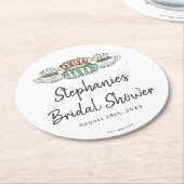 FRIENDS™ | セントラルパーク 水彩 ブライダルシャワー ラウンドペーパーコースター (アングル)