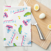 FRIENDS™タクシーと噴水のパターン キッチンタオル (四つ折り)