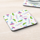 FRIENDS™タクシーと噴水のパターン コースター (左側)