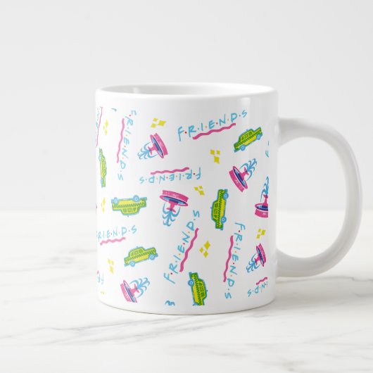 FRIENDS™タクシーと噴水のパターン ジャンボコーヒーマグカップ (右)
