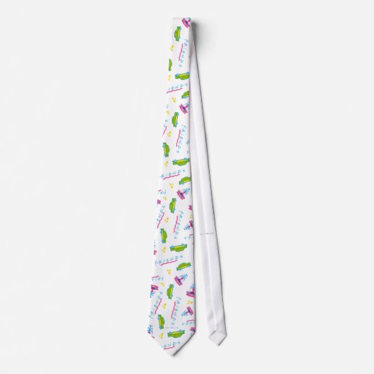 FRIENDS™タクシーと噴水のパターン ネクタイ (正面)