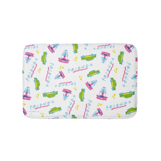 FRIENDS™タクシーと噴水のパターン バスマット (正面)