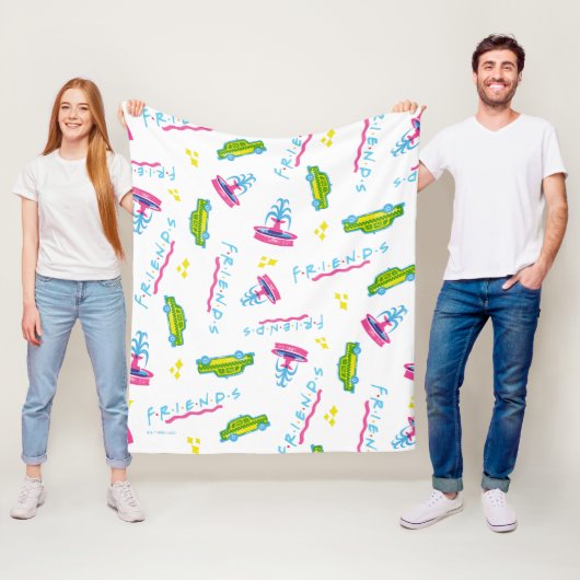 FRIENDS™タクシーと噴水のパターン フリースブランケット (インサイチュ)
