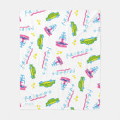 FRIENDS™タクシーと噴水のパターン フリースブランケット (正面)