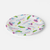 FRIENDS™タクシーと噴水のパターン ペーパープレート (アングル)