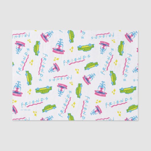 FRIENDS™タクシーと噴水のパターン 薄葉紙 (正面)