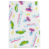 FRIENDS™ タクシーと噴水パターン ミディアムペーパーバッグ (正面)
