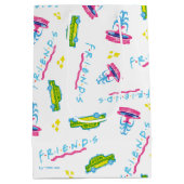 FRIENDS™ タクシーと噴水パターン ミディアムペーパーバッグ (裏面)