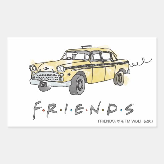 FRIENDS™ | タクシー 長方形シール (正面)