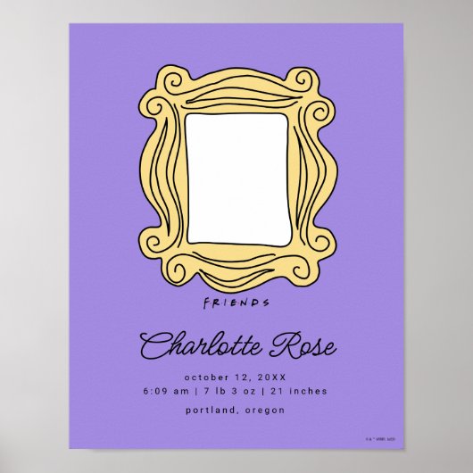 FRIENDS™ フォトフレーム | 新生児の誕生情報 ポスター (正面)