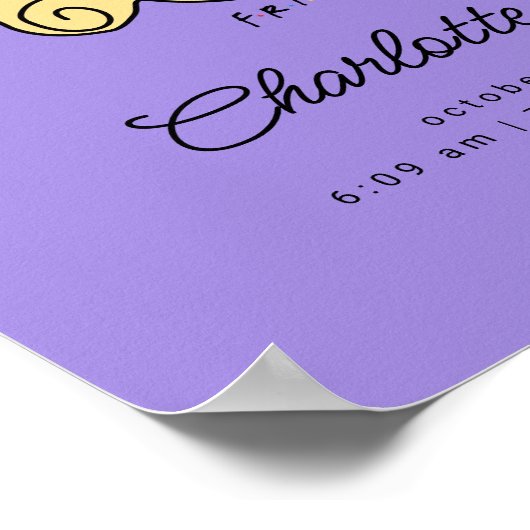 FRIENDS™ フォトフレーム | 新生児の誕生統計 ポスター (角)