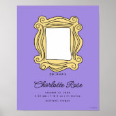 FRIENDS™ フォトフレーム | 新生児の誕生統計 ポスター (正面)