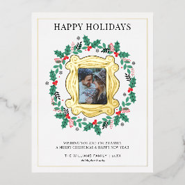 FRIENDS™フォトホリデークリスマスカード 箔シーズンポストカード