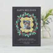 FRIENDS™ フォト ホリデー クリスマス 黒板カード 招待状 (スタンド正面)