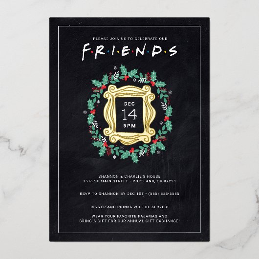 FRIENDS™ フレンズマス ホリデーパーティー 箔シーズンカード (正面)