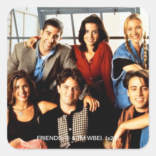 FRIENDS™ | モニカのアパートに集まったキャスト スクエアシール (正面)