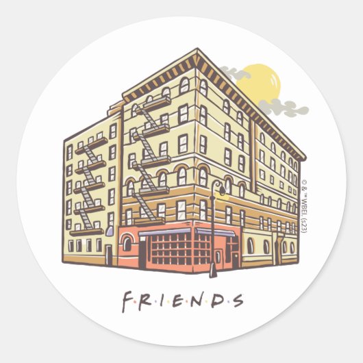 FRIENDS™ | モニカのアパートの建物 ラウンドシール (正面)