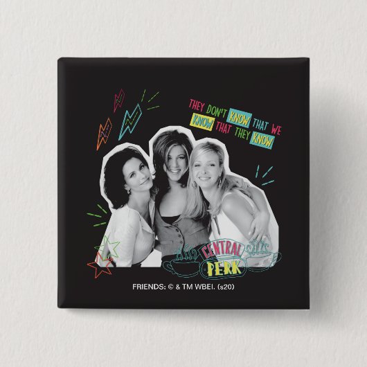 FRIENDS™ | モニカ、レイチェル&フィービー 缶バッジ (正面)