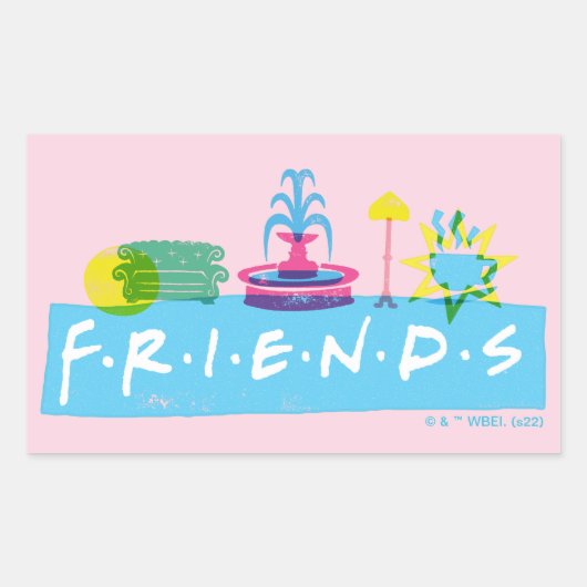 FRIENDS™ | ロゴとアイコン 長方形シール (正面)