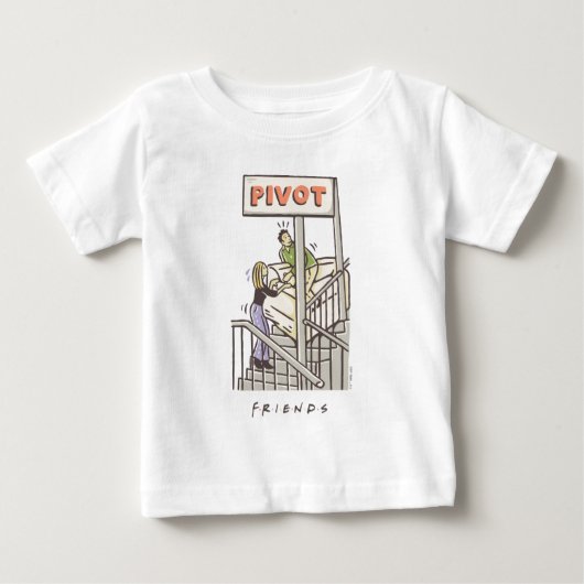 FRIENDS™ | ロスとレイチェルのPIVOT ベビーTシャツ (正面)