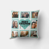 FRIENDS 最高のフォトコラージュティール(緑がかった色)ハート クッション (裏面)