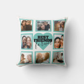 FRIENDS 最高のフォトコラージュティール(緑がかった色)ハート クッション (正面)