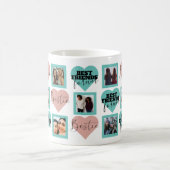 FRIENDS 最高のフォトコラージュティール(緑がかった色)&ピンク コーヒーマグカップ (中央)