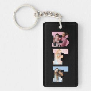 Friends 最高の BFFフォトグリッドコラージュハートスクリプト キーホルダー