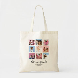 Friends 最高の BFFフォトグリッドコラージュハートスクリプト トートバッグ