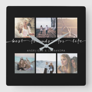 Friends 最高の for Life タイポグラフィInstagram写真 スクエア壁時計