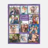 FRIENDS 最高の FOREVERフォトコラージュ紫グラデーション フリースブランケット (正面)