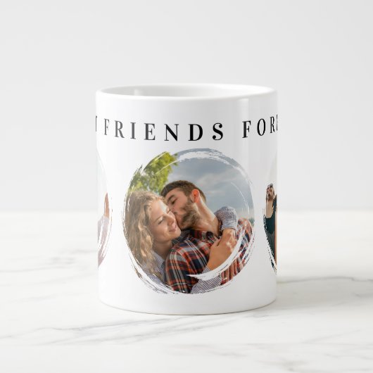 Friends 最高の Forever 3フォトコラージブラシ ジャンボコーヒーマグカップ (正面)