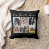 Friends 最高の Forever 6フォト引用文スクリプトブラック クッション (ブランケット)