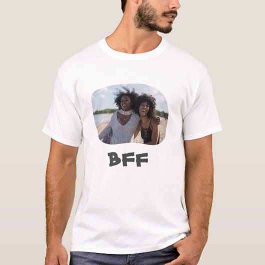 Friends 最高の Forever BFFが横向き写真をアップロード Tシャツ (正面)