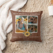 Friends 最高の Forever Sunflower 3 Photo Collage クッション (ブランケット)