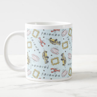 FRIENDS™ 水彩アイコンパターンデザイン ジャンボコーヒーマグカップ