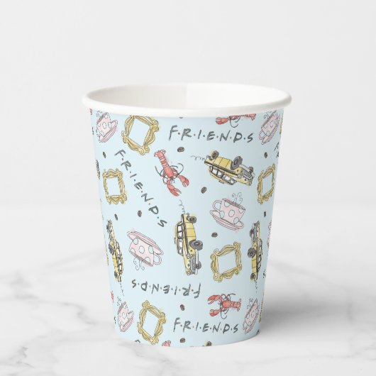 FRIENDS™ 水彩アイコンパターンデザイン 紙コップ (左)
