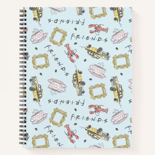 FRIENDS™水色アイコンのパターン ノートブック (正面)