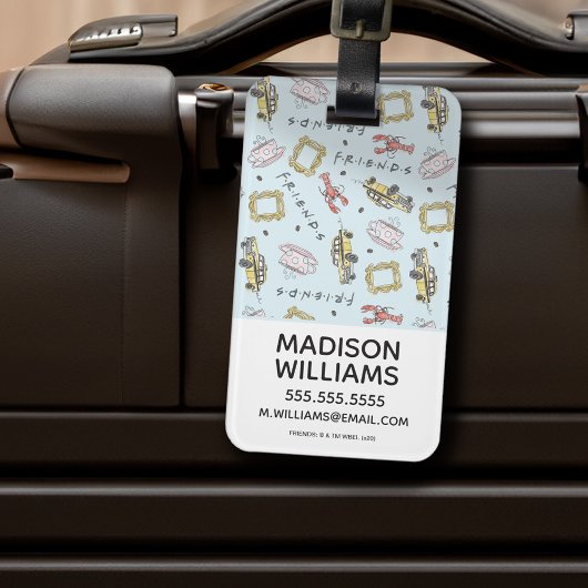 FRIENDS™水色アイコンのパターン ラゲッジタグ